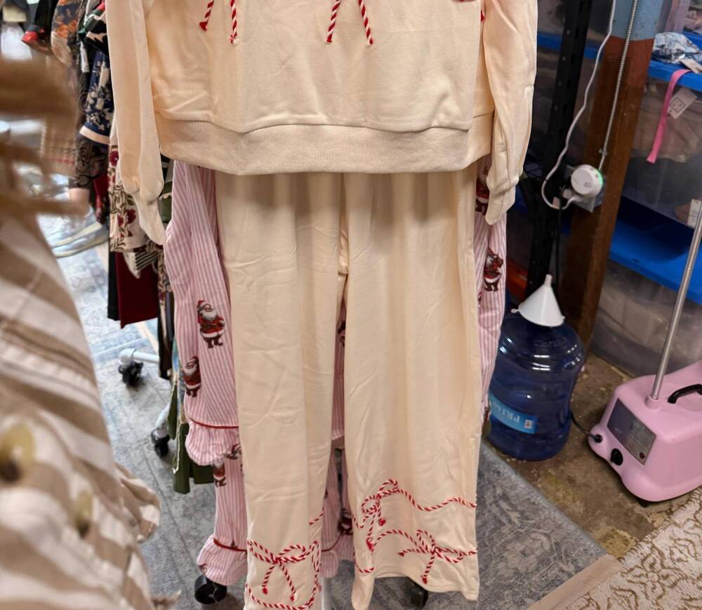 NEW PEACH LOVE women's pj set in peppermint twist